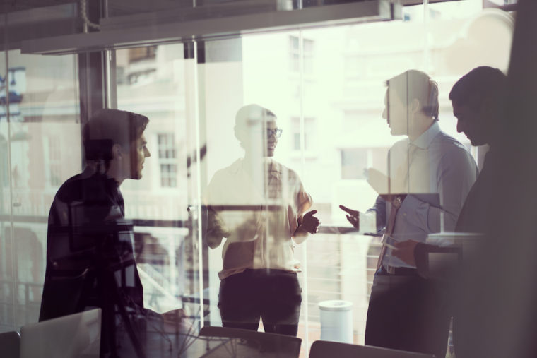 Business people having discussion